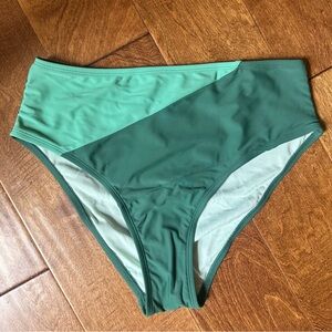 NWT high waisted green swim bottoms cupshe